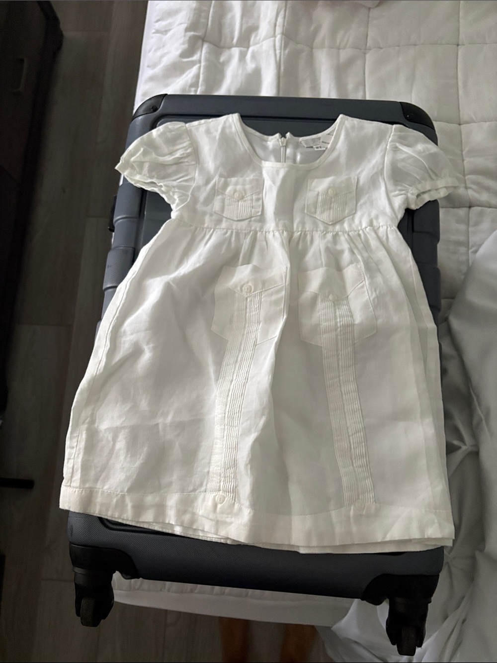 Classic White Cotton Girls' Dress